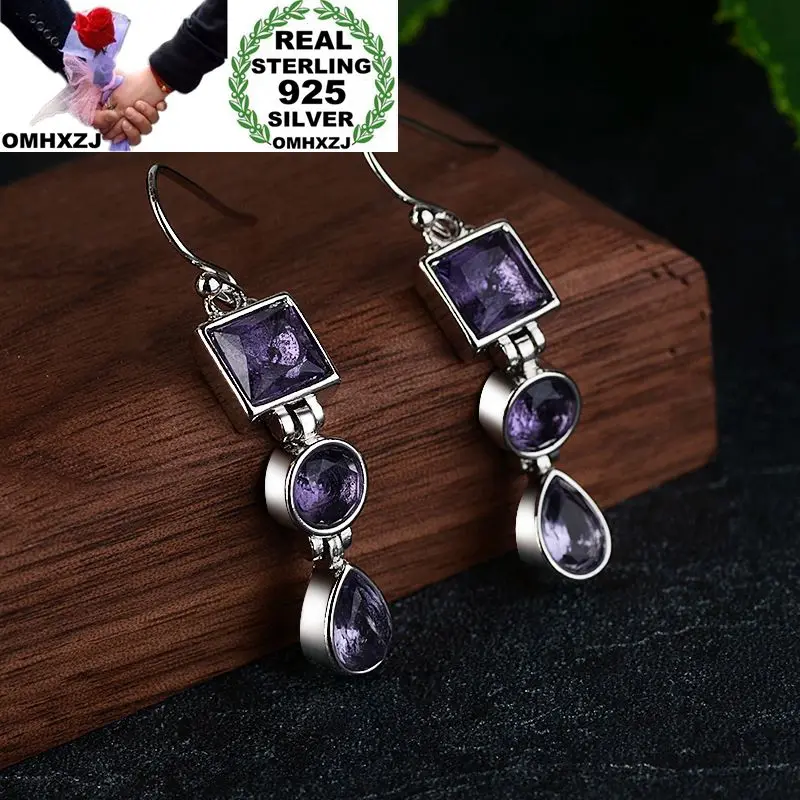 Серьги-подвески OMHXZJ EA282 женские ювелирные украшения геометрической формы из
