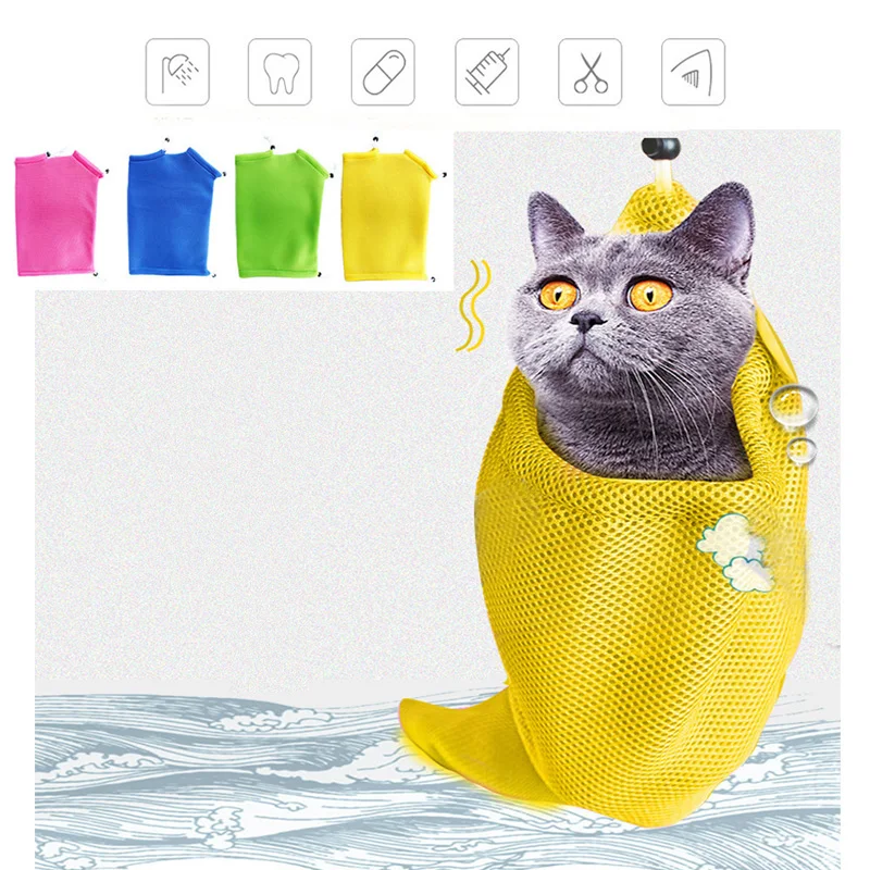 Multifunctional cat Grooming bag cat bath bags fitted mesh bag cats clean pet supplies for