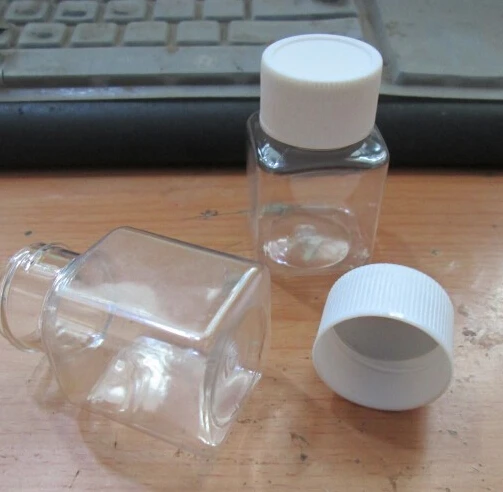 

100pcs/lot 30ML 30g Clear Square Plastic Cosmetic Jars Clear Skin Care Cream Container for Capasule Pill Sample Packing Bottles