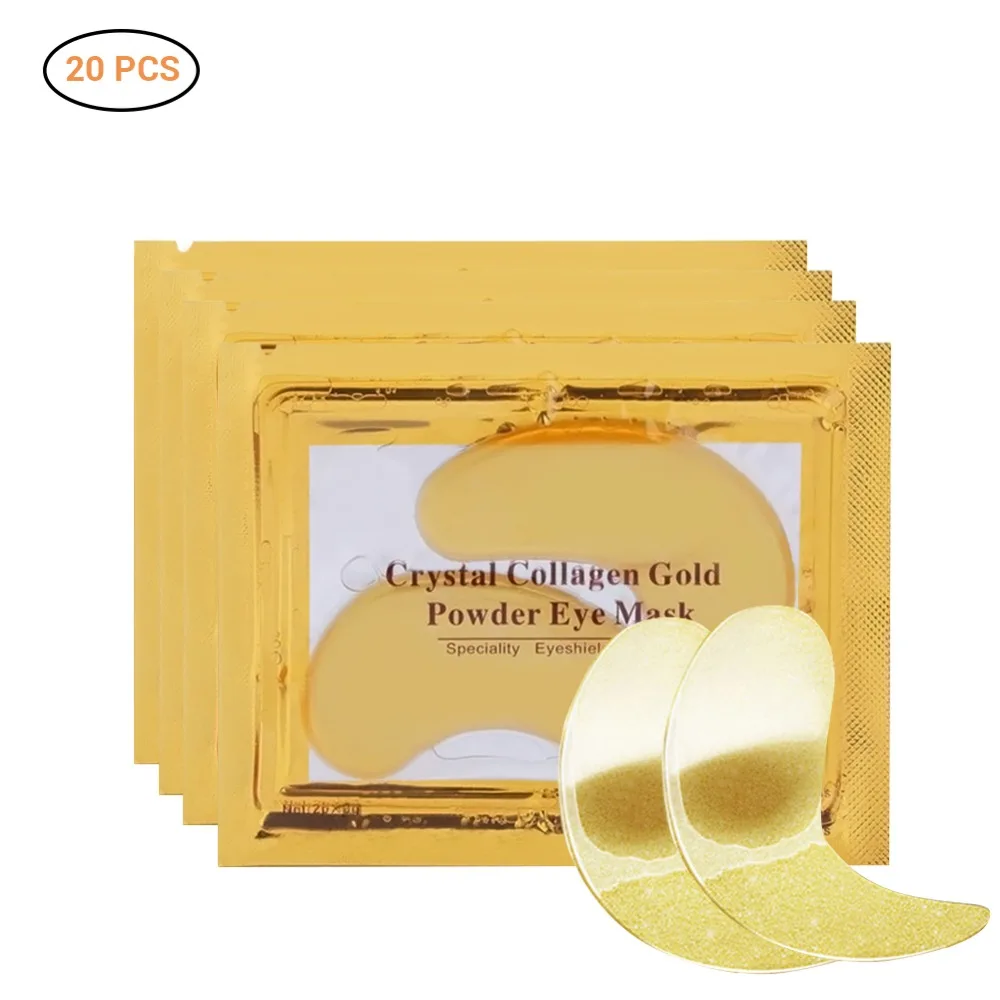 

20pcs=10Pairs 24K Gold Crystal Collagen Eye Mask Anti Aging/Dark Circles/Puffiness/Wrinkles Moisturizing Eye Masks Gel Eye Pads