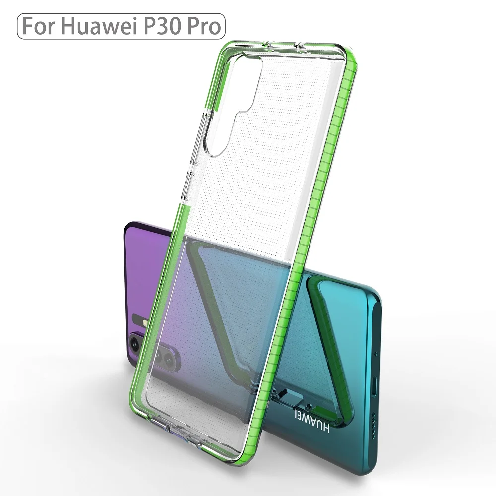 

For Huawei P30 Pro Case Soft TPU+TPE Transparent Double Protection Back Cover Case for huawei p30 lite p30pro full cover shell