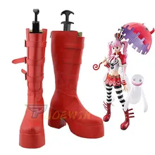 NEW Arrival One Piece Perona Anime lolita punk Cosplay Red Boots Ladies Shoes цена NEW Arrival One Piece Perona Anime lolita punk Cosplay Red Boots Ladies Shoes цены онлайн
