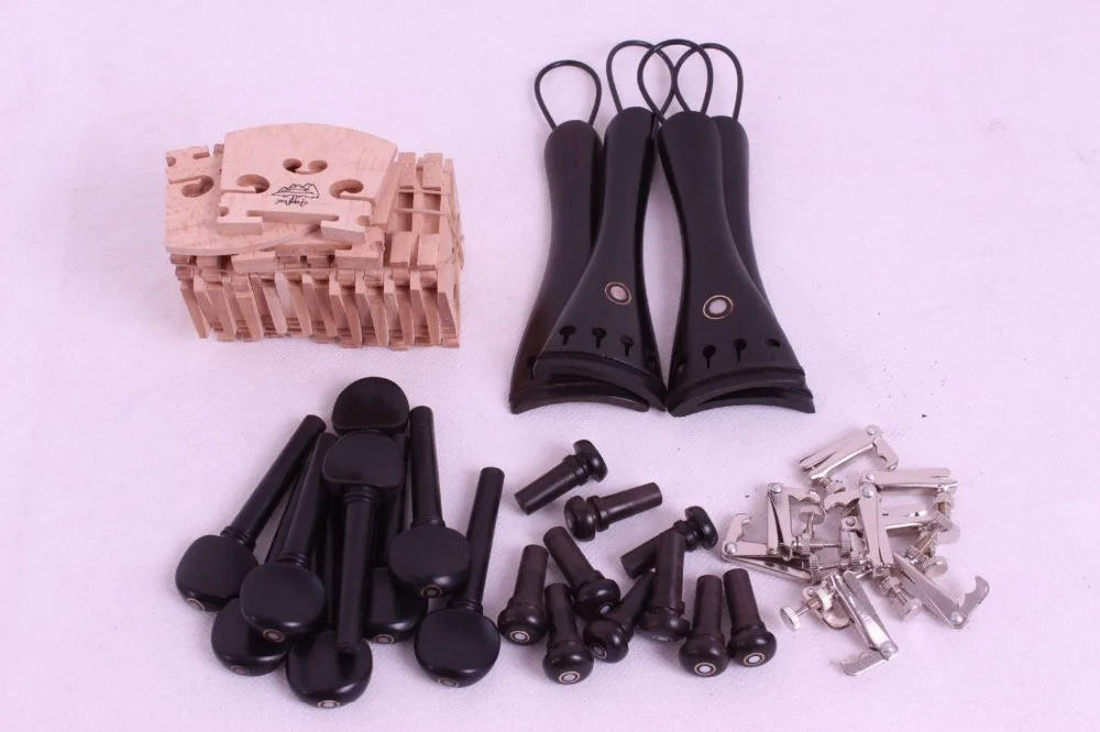 

10 set 4/4 violin parts. tail gut tuner ebony tailpiece peg endpin bridge