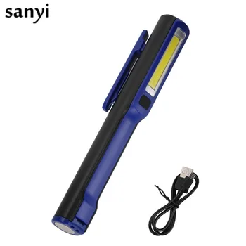 

USB Charging LED Flashlight COB+XPE Rechargeable Magnetic Pen Clip Hand Torch Work Light For Camping Tactical Flashlight Torch