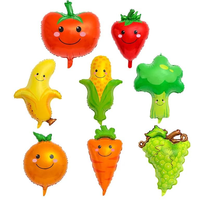 

Fruit Aluminum Foil Helium Balloon Banana Grape Strawberry Carrot Broccoli Plants Ballons Children Birthday Party Decoration 1PC