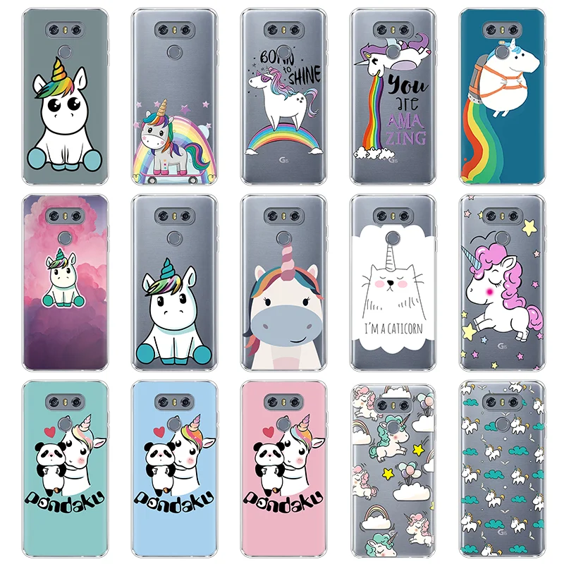 

Cute Unicorn Patterned Cases For LG G8 ThinQ G4 G5 G6 K4 K8 K10 2017 K11 Plus Nexus 5X Q7 V20 V30 X Power 2 Clear Silicone Cover