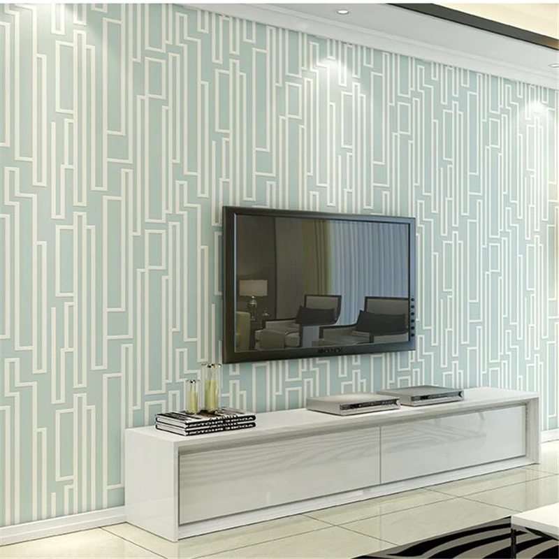 Beibehang papel de parede Living room TV background wallpaper simple modern non woven fabric wall bedroom 3D stereo vertical str