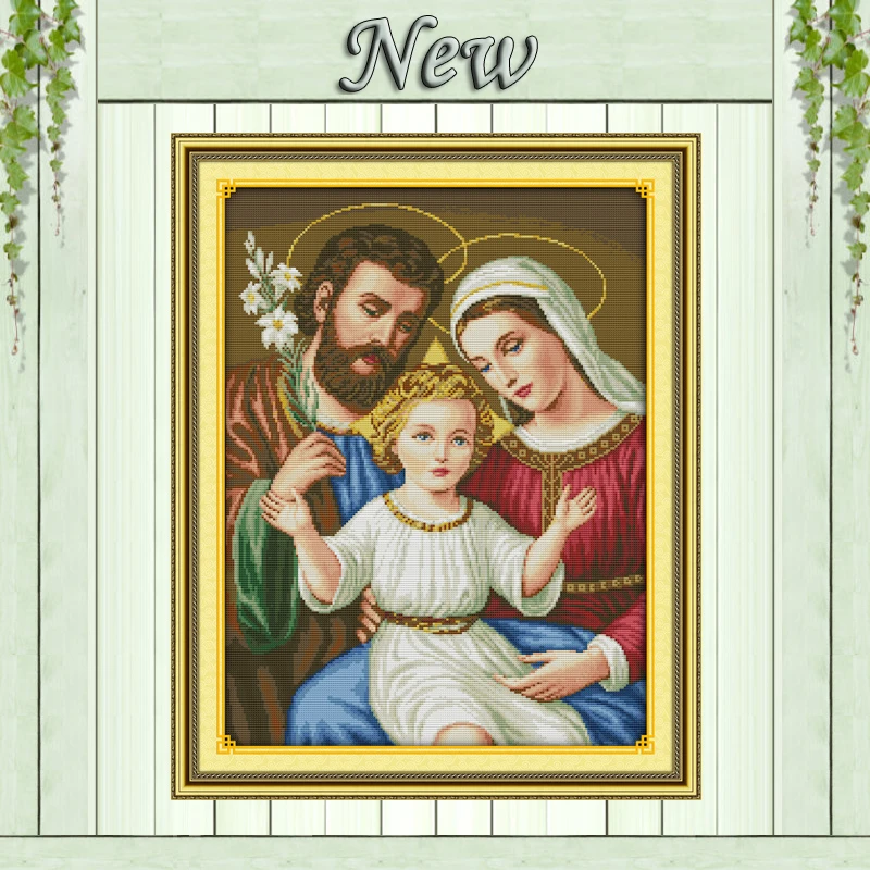 Economici Famiglia Jesus Christian home decor dipinti contati stampata su tela DMC 11CT 14CT kit di ricamo A Punto Croce Set cucito
