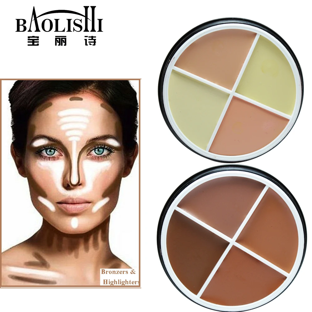 baolishi Waterproof Matte Bronzer highlighter Brightening font b Concealer b font Powder glow kit Markers for