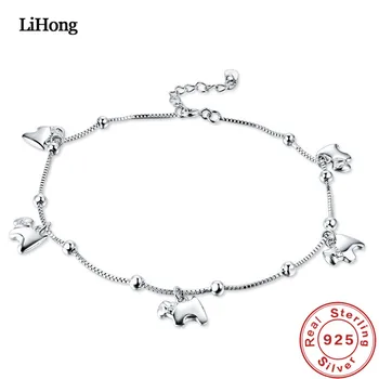 

New 925 Silver Anklet Woman Puppy Pendant 100% 925 Sterling Silver Anklet Summer Fashion Jewelry