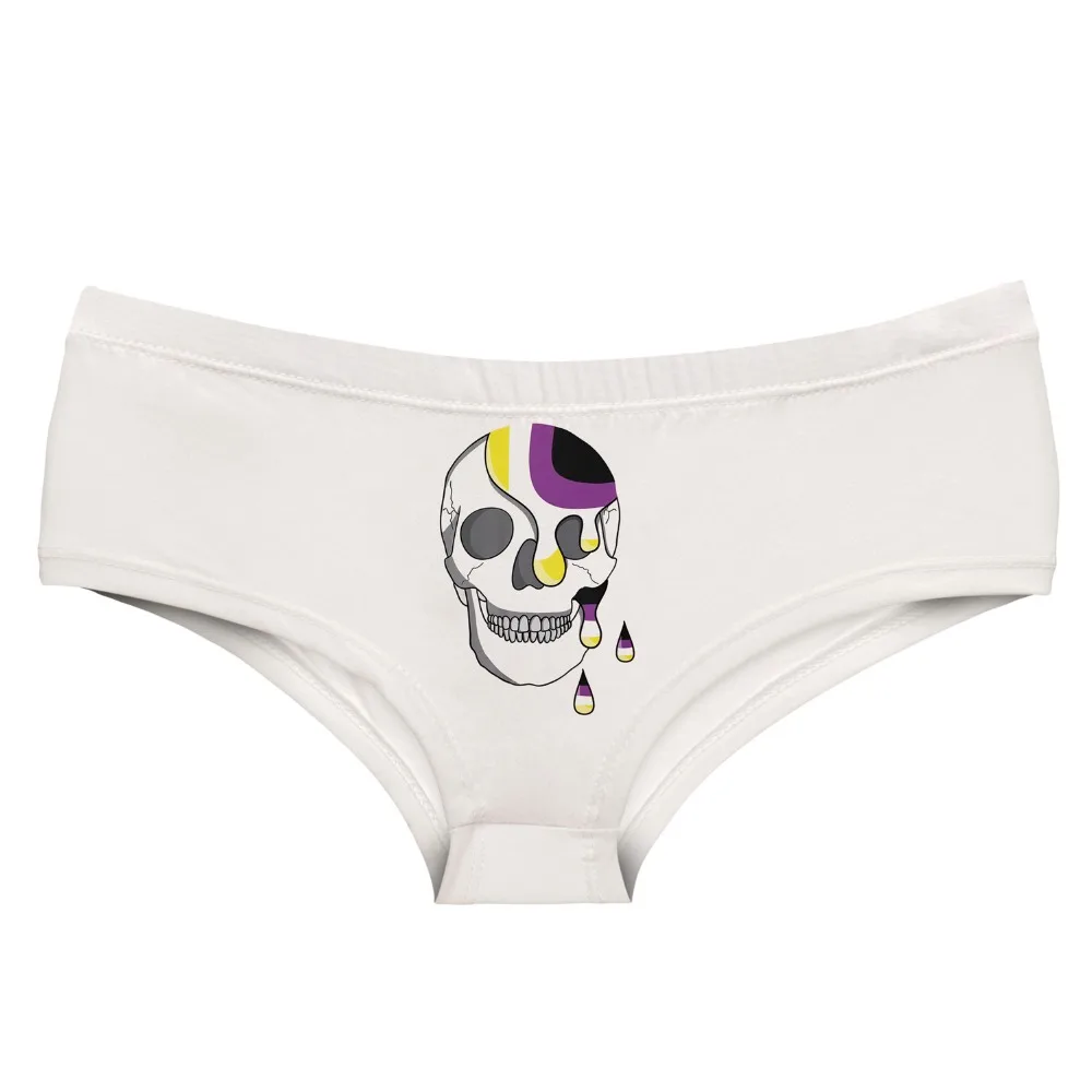 

LEIMOLIS skull cry white funny print sexy hot panties female kawaii Lovely underwear push up briefs women lingerie thongs