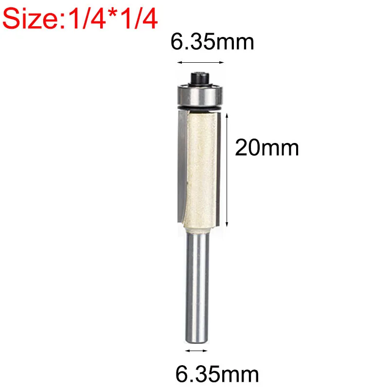 Tideway заподлицо фрезы для дерева 1/2 1/4 хвостовик Деревообрабатывающие инструменты обрезные фрезы с подшипником Концевая фреза - Длина режущей кромки: X00805