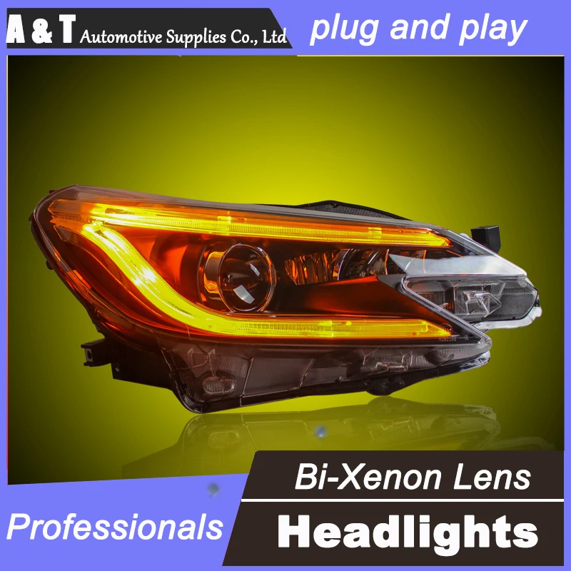 

A&T car styling For Toyota MarkX headlights 2014-2015 For Toyota REIZ MarkX LED light bar DRL Q5 bi xenon lens h7 xenon