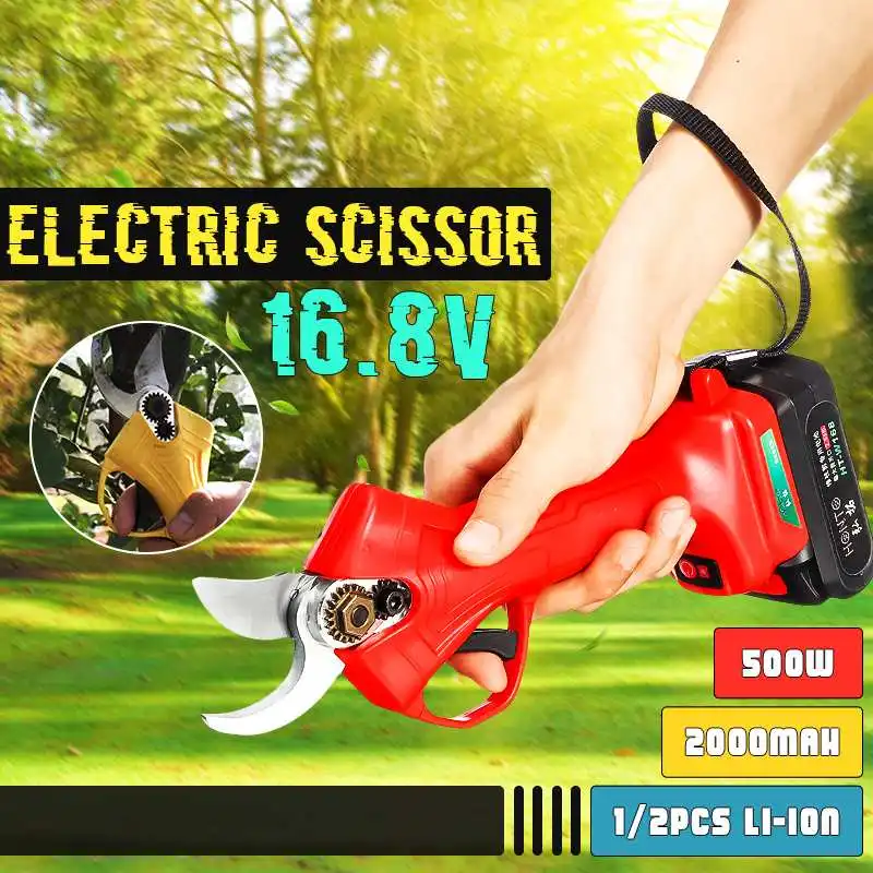 

16.8V 2000mAh 500W Wireless Electric Scissors Pruning Shears Tree Garden Tool Pruning Tools
