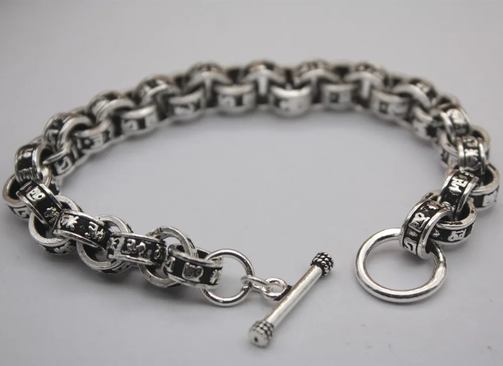 

New Fashion Hot Sterling Silver S925 Bracelet Letter O Rolo Circle Chain Charm Bracelet Female Personality Jewelry 7.5''L