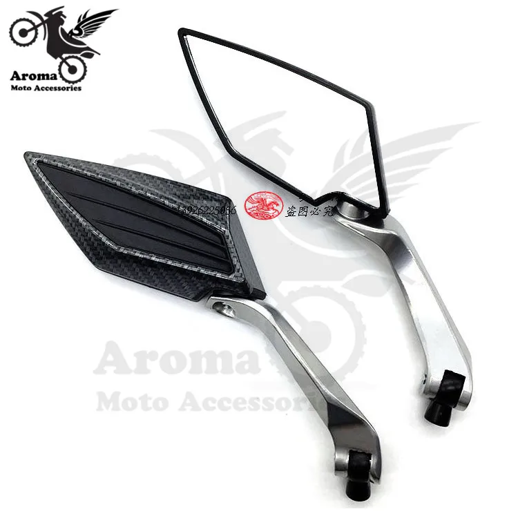 10 мм 8 мм мото поперечные боковые зеркала для yamaha honda suzuki KTM dirt pit bike moto rbike аксессуары moto rcycle зеркало заднего вида moto - Цвет: carbon fibre