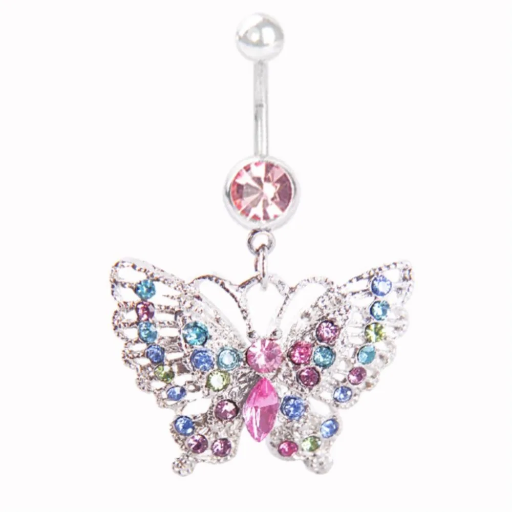 Online Shop Lovely Hollow Butterfly Belly Button Ring Navel Stud inside Belly Piercing Jewelry Online Shop Lovely Hollow Butterfly Belly Button Ring Navel Stud inside Belly Piercing Jewelry