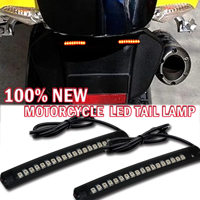 

Universal Flexible 18 LEDs Motorcycle Brake Tail Light Turn Signal Stop License Plate Light LED Strip for Honda Suzuki Yamaha