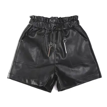 

2019 Spring Autumn Baby girl PU leather shorts Kids baby elastic waist shorts faux leather children's casual girl clothing Y183