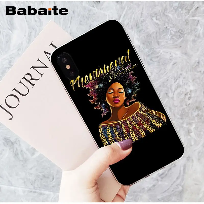 Babaite 2bunz Melanin Poppin Aba black girl волшебный мягкий силиконовый чехол для телефона для iPhone 5 5Sx 6 7 7plus 8 8Plus X XS MAX XR