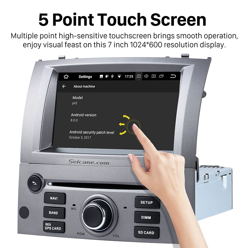 Flash Deal Seicane Android 8.0 7"1Din Car Radio Stereo GPS Navigation Multimedia Player For Peugeot 407 2004 2005 2006 2007 2008 2009 2010 2