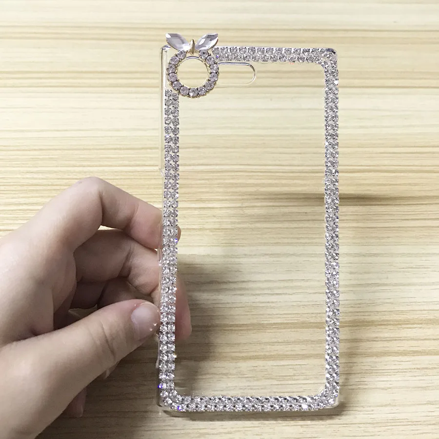 

Rhinestone Phone Case For Sony Xperia 3 Compact Z5 Z1 XZ X Luxury 3D Bling Diamond Transparent Funda Protective Back Cover Skin