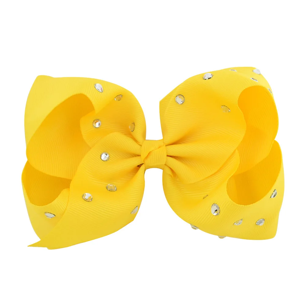

5.5" Large Colorful Full Rhinestone Hair Bow With Clip Girl Dance HairPin Boutique Kids Hair Accessories