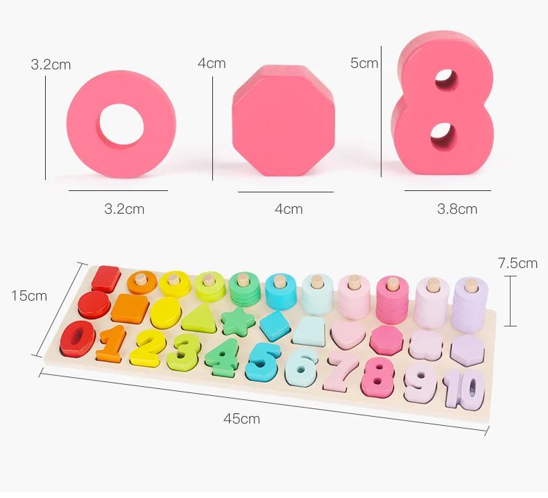 Brinquedos de Madeira Educativos para Crianças Brinquedos Infantis Contando Formas Geométricas Jogo Cognição Animal Materiais Montessori Matemática 17 åäº?ç??è??对æ?°æ¿è¯¦æ??_03