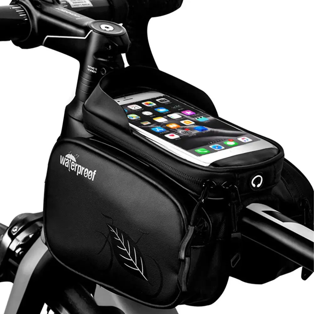

Cycling Bicycle Bag Bike Head Tube Handlebar Cell Mobile Phone Bag Case Holder Case Pannier For Phone Sensitive TPU Touch Screen
