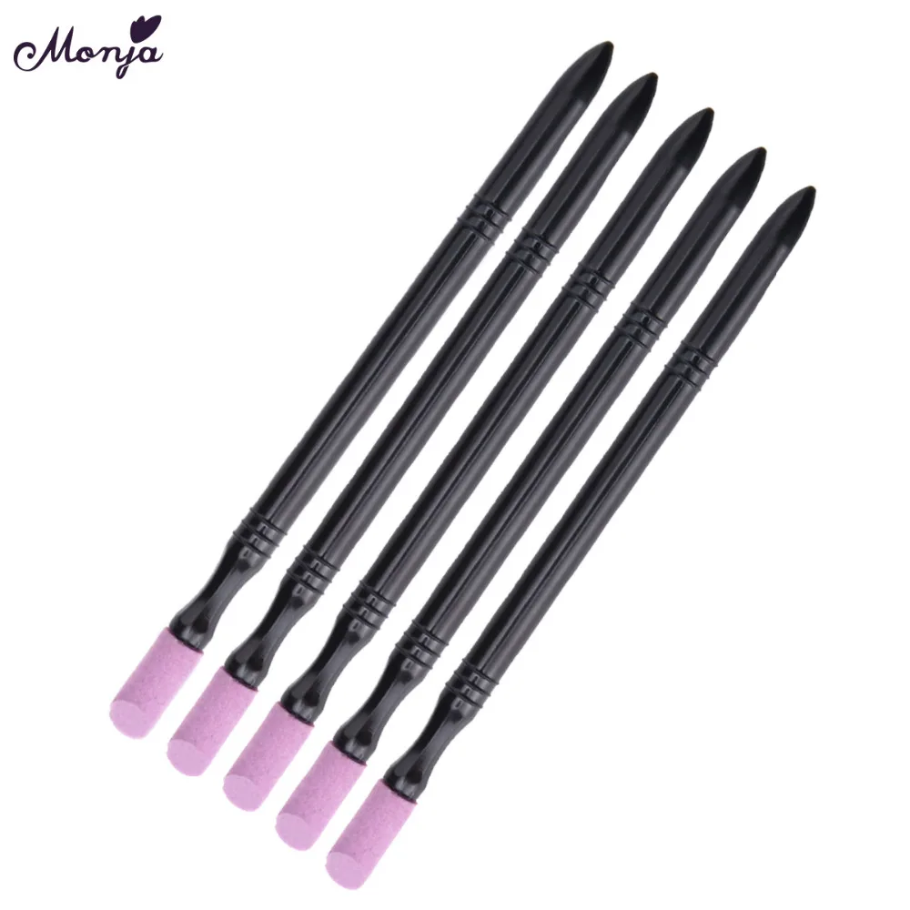 

Monja Double End 5pcs Nail Art Cuticle Dead Skin Remover Scrubs Stone Pusher Spoon Grinding Stick Manicure Tool kit