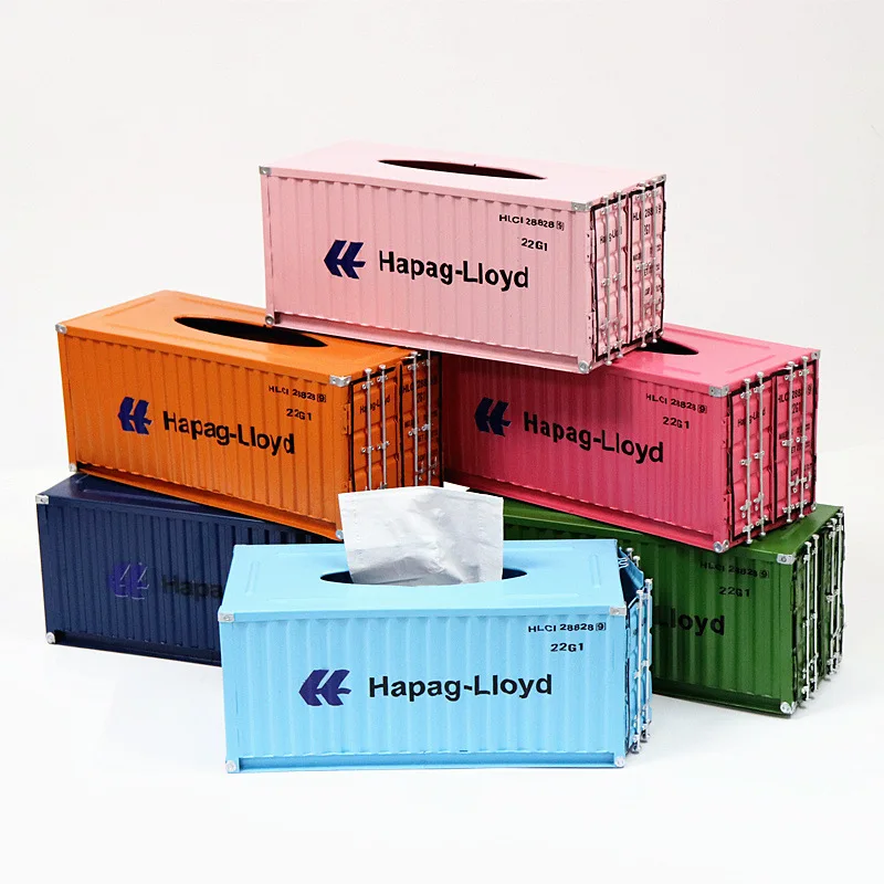 

Retro iron art creative industry wind container tissue box home living room desktop storage box setting up restaurant paper
