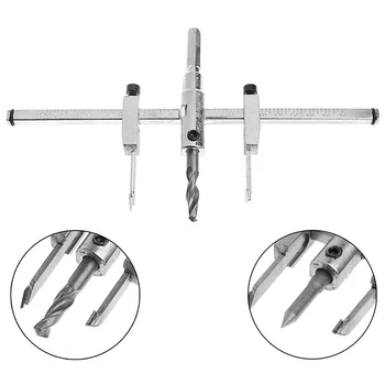 

Adjustable Range 40-200mm Wood Circle Hole Saw Cutter Cordless Drill Bit Tool Kit Set For Woodworking