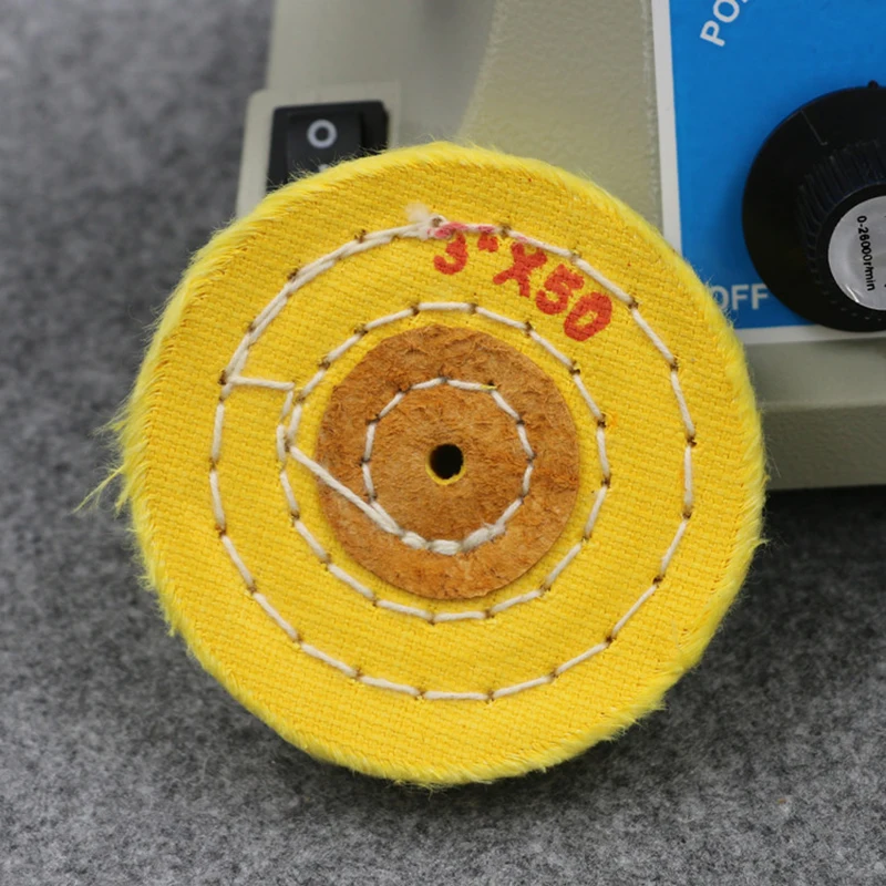 3'' 75mm Yellow Sawing Cloth Polishing Wheel for Various Glazing