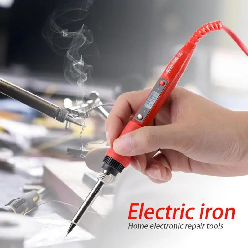 

Adjustable 220-240V 80W Digital Temperature Adjustable Electric Soldering Iron Weld Tin Welding Pen Welding Solder Rework