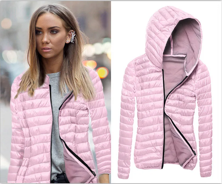 

camperas manteau femme hooded down Jacket women winter coat female slim thin winter coat zipper parka slim overcoat 0157