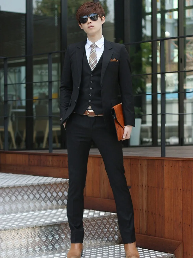 2019 Hot Sale Slim Fit Business Suits for Men Black Mens Suits Groom Suits Groomsmen Tuxedos Wedding Suits (Jacket+Pant+Vest) 2019 Hot Sale Slim Fit Business Suits for Men Black Mens Suits Groom Suits Groomsmen Tuxedos Wedding Suits (Jacket+Pant+Vest)