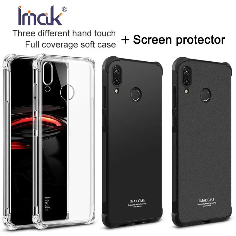 For Huawei nova 3 Case Cover Imak Luxury TPU Silicone 6.3&quotfor Back +Screen Protector Shockproof Funda |