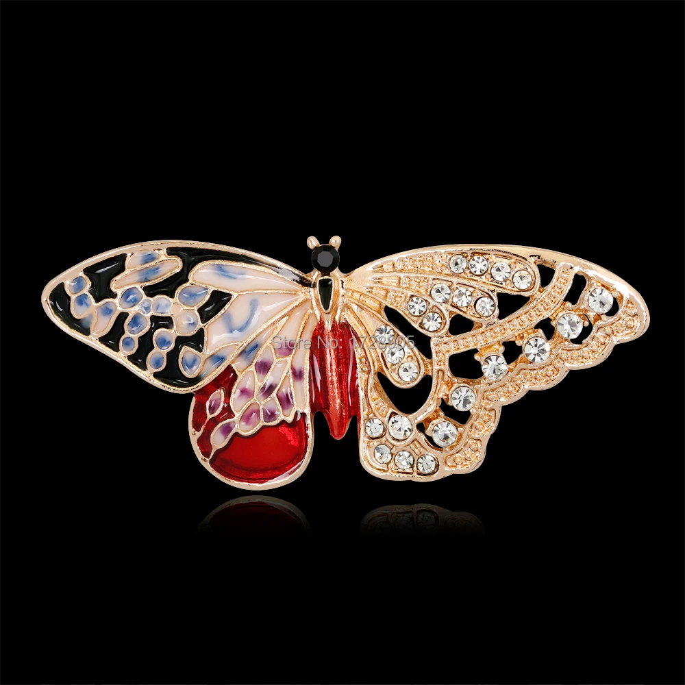 

Butterfly Animal Insect Enamel Brooch Pin Summer style Fashion Jewelry Crystal Rhinestone Brooch Elegant Brooches for Women