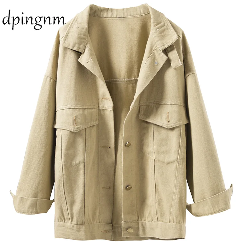 buy  Denim Jacket Korean Female Jacket Classic Light pink Denim Coat Relaxed Fit Tops Long Sleeve Jean O