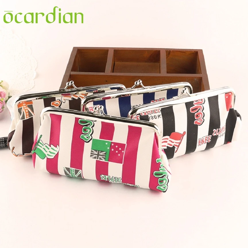 

OCARDIAN New Fashion Portable PU Leather Women Lovely Striped Style Wallet Hasp Coin Purse Lady Clutch Bag AUG15 Mar 20