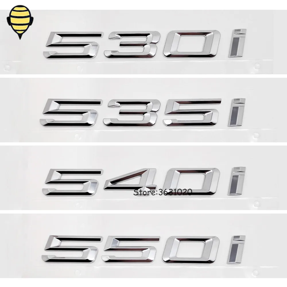

Silver Car Styling for BMW 5 Series 3D Sticker Auto Trunk Lid Rear Emblem Decal Badge for BMW X5 M5 530i 535i 540i 550i E87 E91