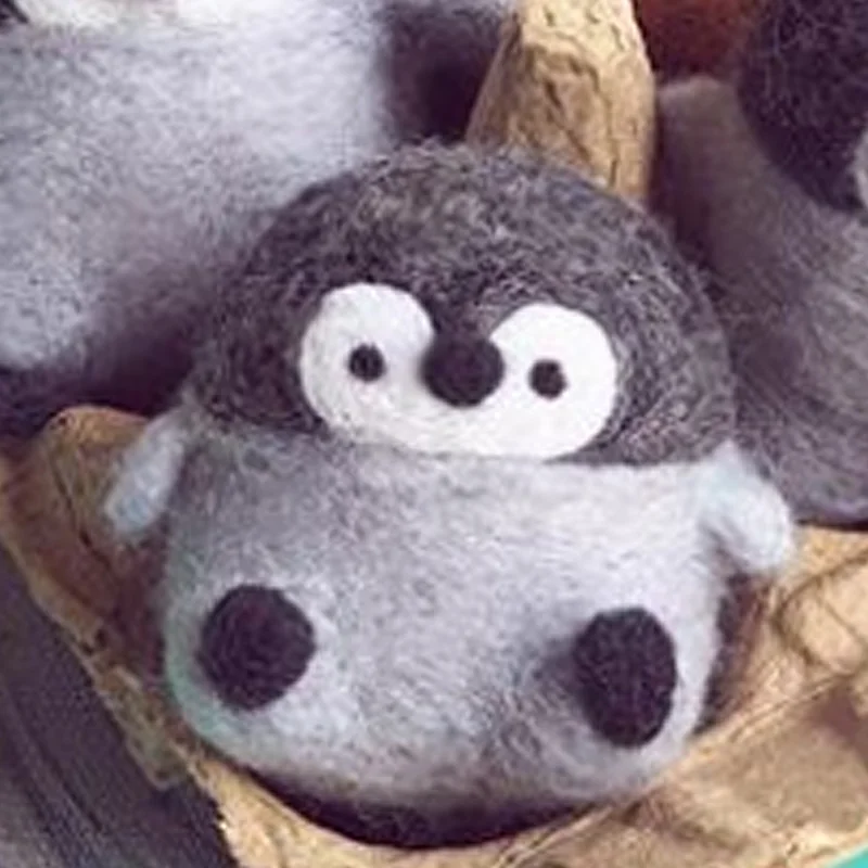Non-Finished Felt Kit Creative Cute Animal Penguin bear Toy Doll Wool Felt Poked Kitting Handcarft Wool Felting Material