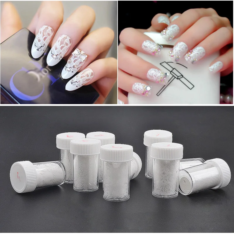 1 шт. белая кружевная наклейка для ногтей с цветами|nail foil|for nailsfor nail art |