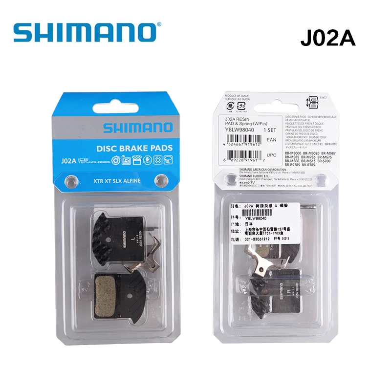 SHIMANO J02A прокладка дискового тормоза колодки с охлаждающие ребра подходит с DEORE M615/SLX M675/M7000/XT M785/M8000 J04C металлический G01S A01S