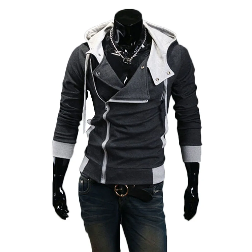 

Men Zip Up Hooded Sweatshirt Slim Fit Autumn Coat Tops Warm Outwear XIN-Shipping