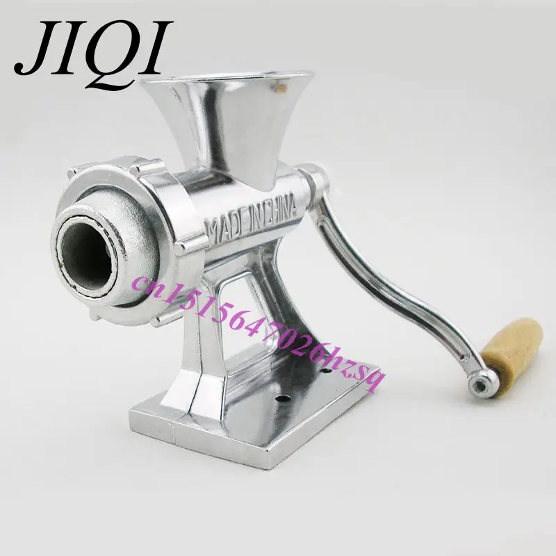 JIQI Hand Manual Meat Grinder Mincer Machine Sausage Table Crank Tool for Home Kitchen Cutter Slicer Beef