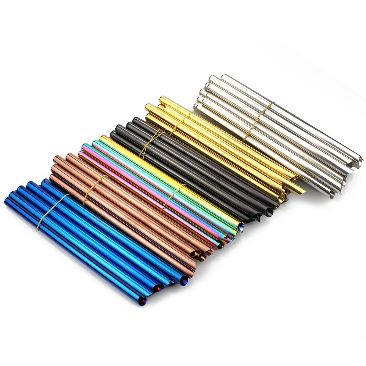 

2pcs Reusable Wide Metal Straw Sharp Drinking Straws 215x12mm Straight Drinks Straw Pointed Tips Pearl Milkshake Bubble Tea