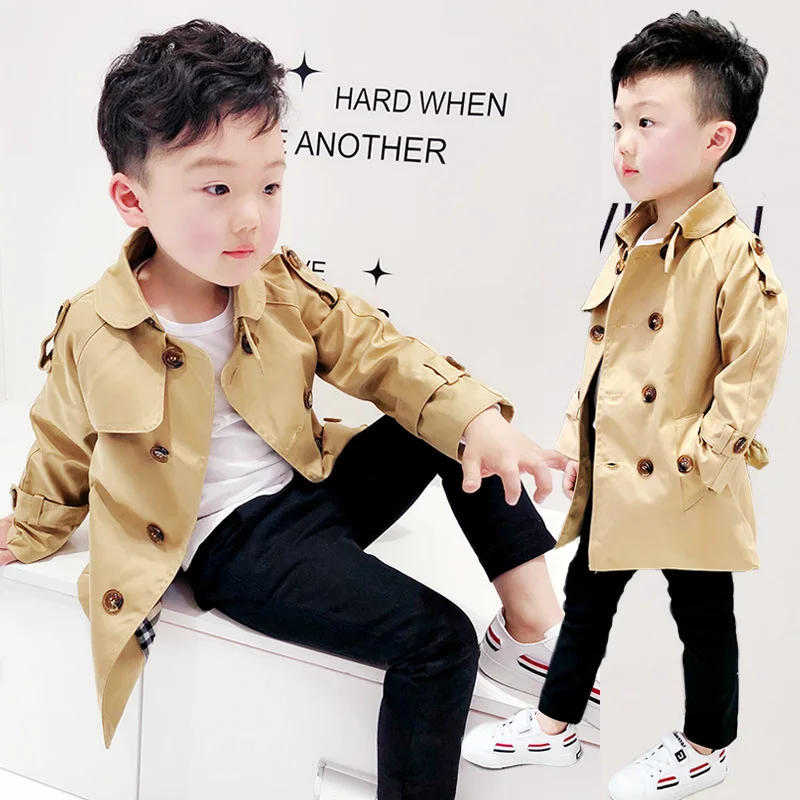 

The New Spring 2018 Boys Jackets Trench Coat Lapels Long Single Foreign Trade Agent Fashion kids coat baby boy coat ALI 326