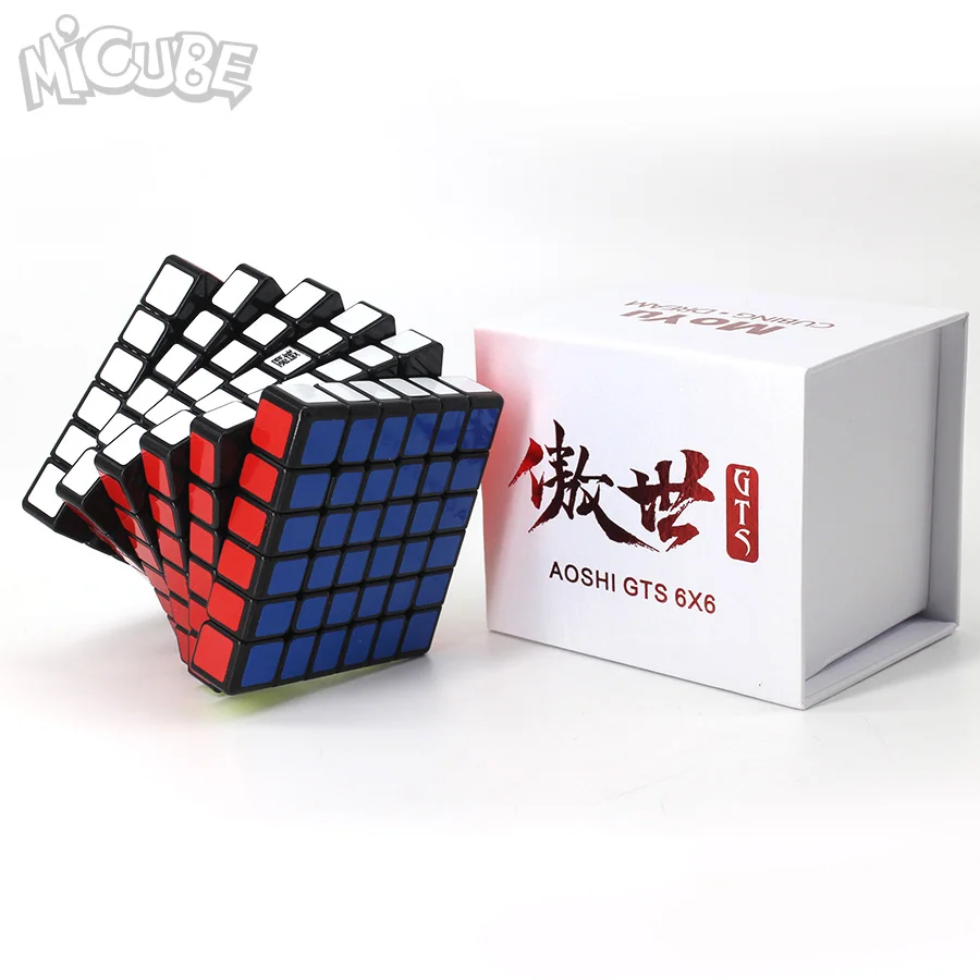 Moyu Aoshi GTS 6x6 куб скорость 6 слоев 65 мм черный/не липкий мини пазл Cubo Magico 6x6x6 6*6