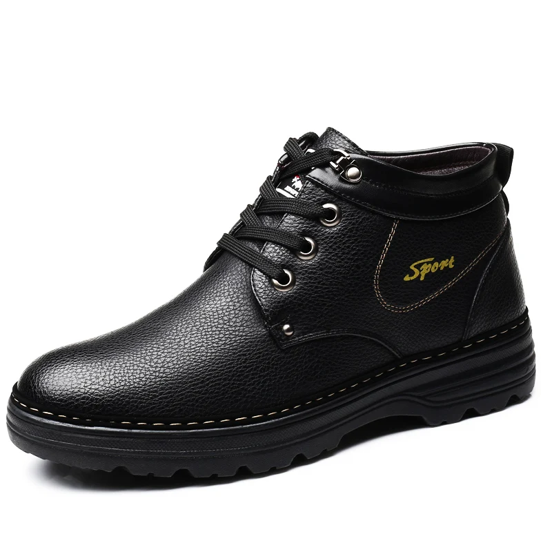 Men Fur Boots Formal Business Men Boots 2018 Winter Warm